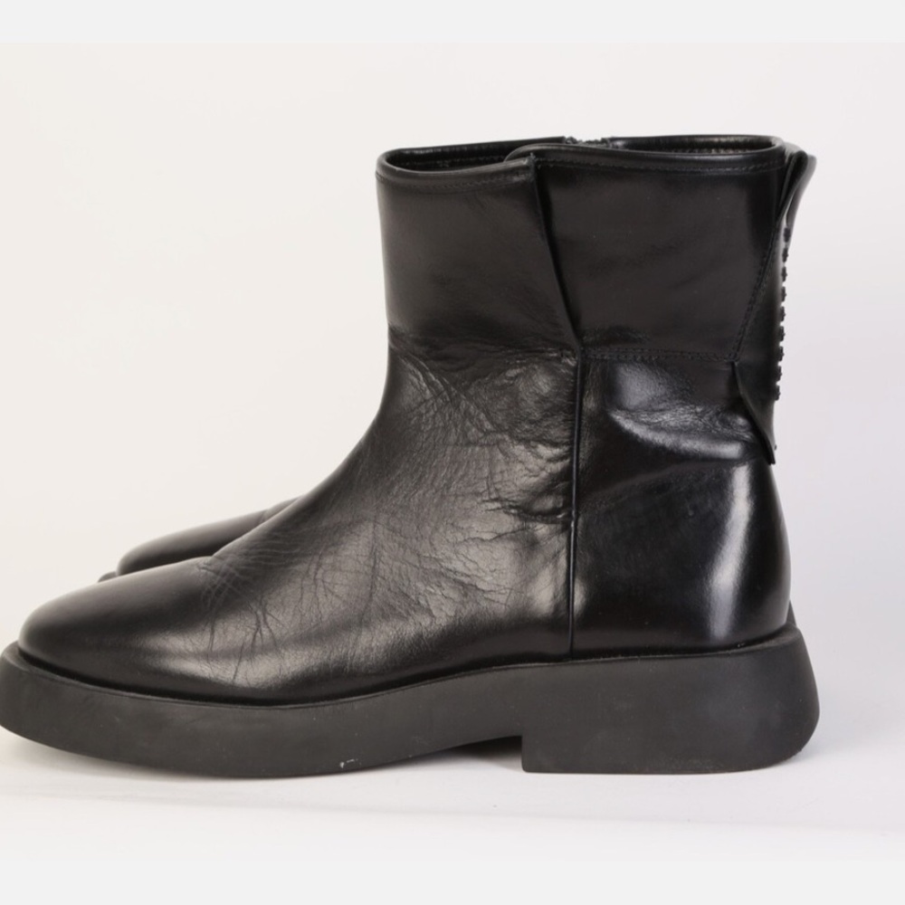 Franco Sarto Black Square Toe Ankle Boots